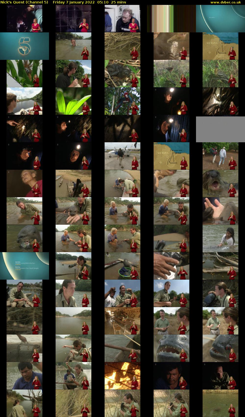 Nick's Quest (Channel 5) Friday 7 January 2022 05:10 - 05:35