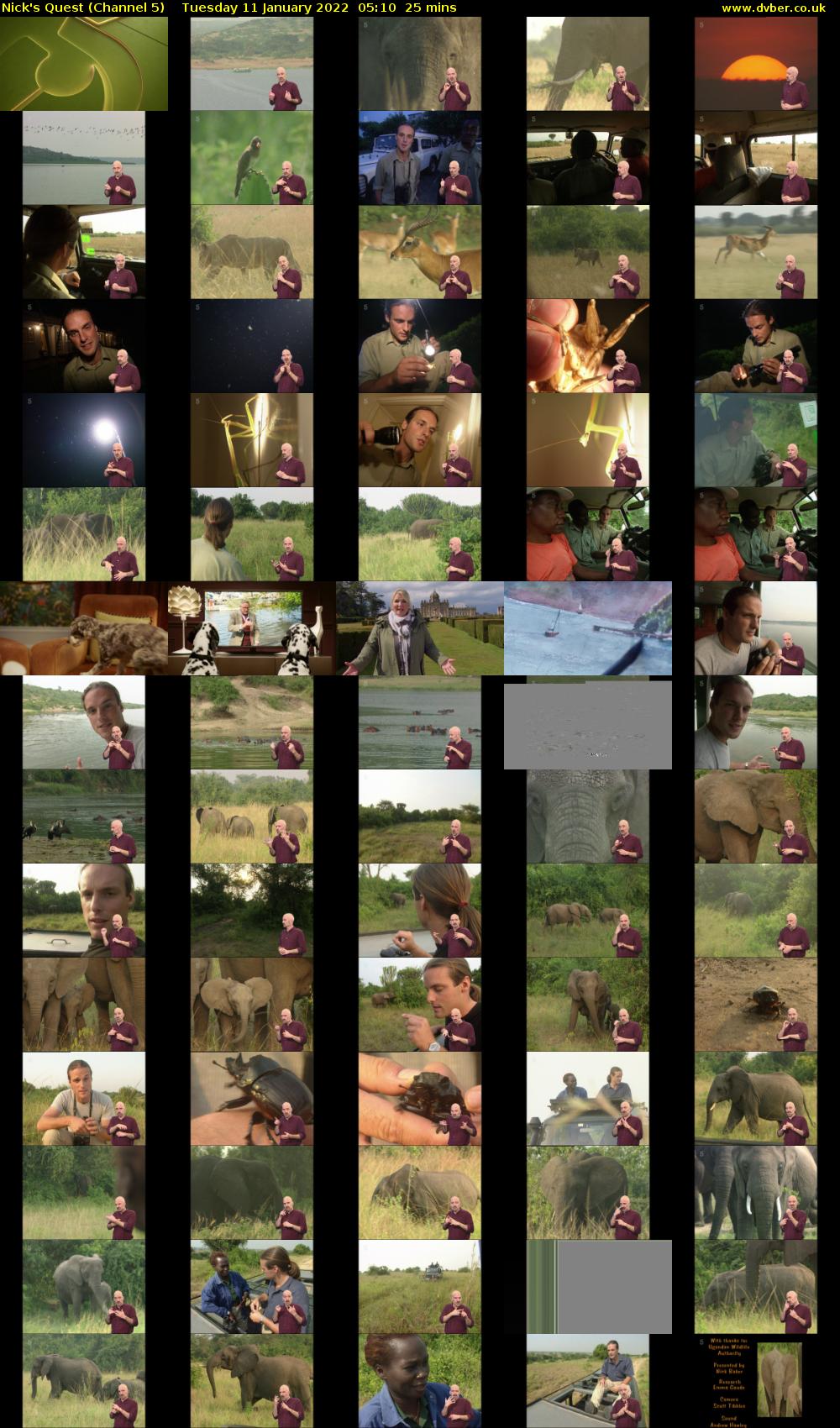Nick's Quest (Channel 5) Tuesday 11 January 2022 05:10 - 05:35