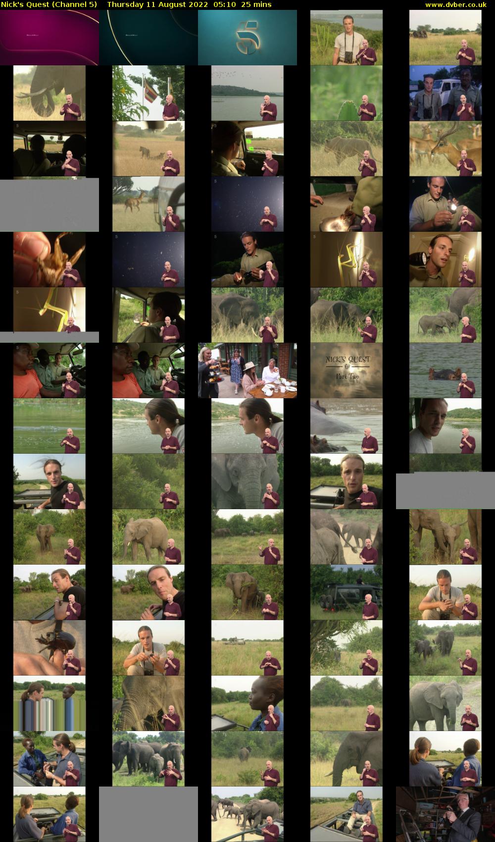 Nick's Quest (Channel 5) Thursday 11 August 2022 05:10 - 05:35