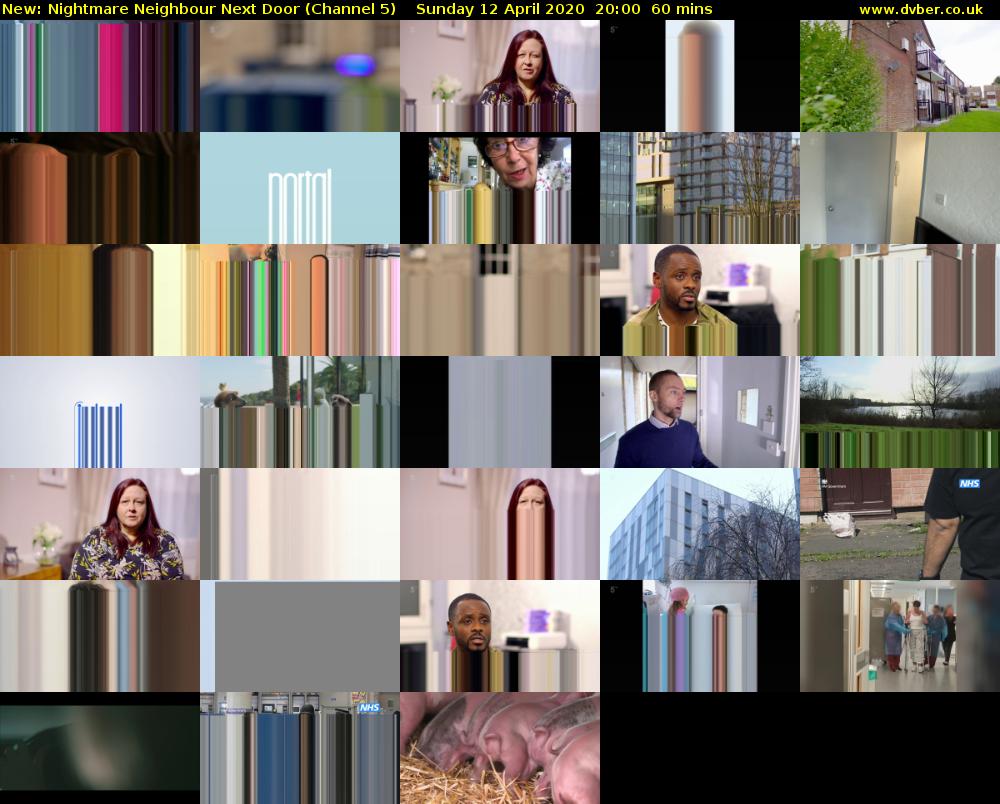 Nightmare Neighbour Next Door (Channel 5) Sunday 12 April 2020 20:00 - 21:00