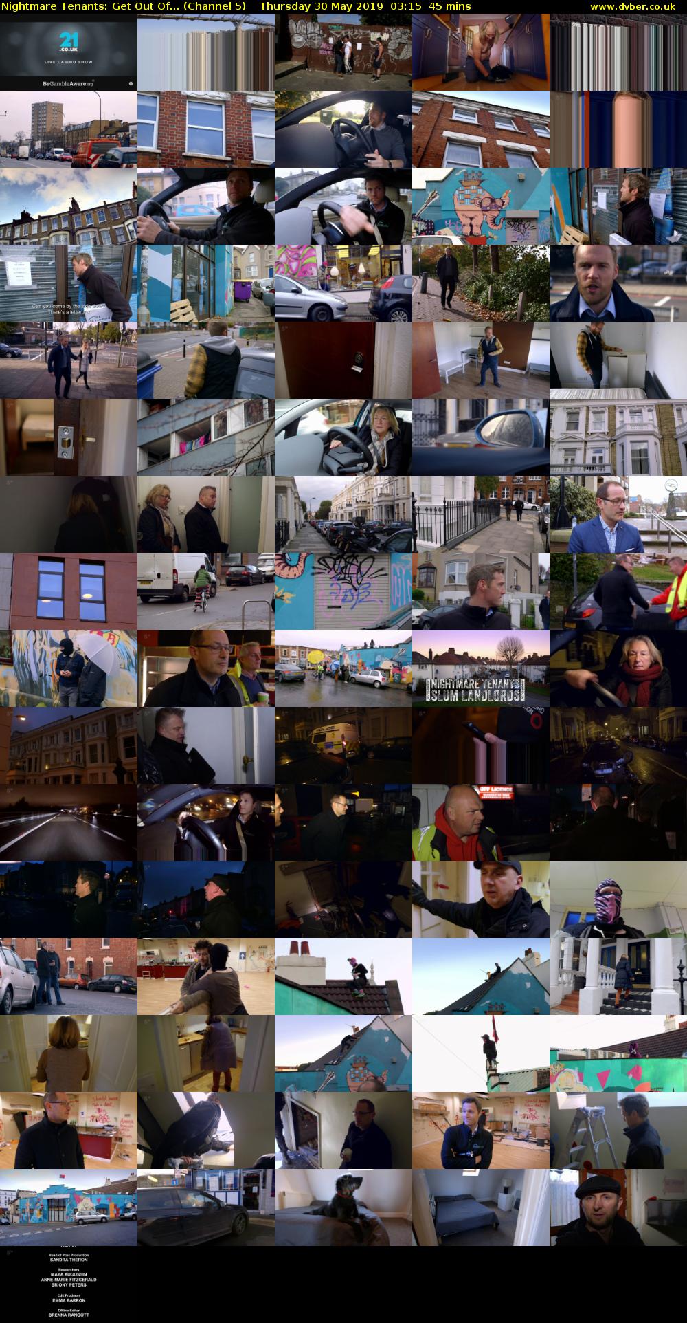 Nightmare Tenants: Get Out Of... (Channel 5) Thursday 30 May 2019 03:15 - 04:00