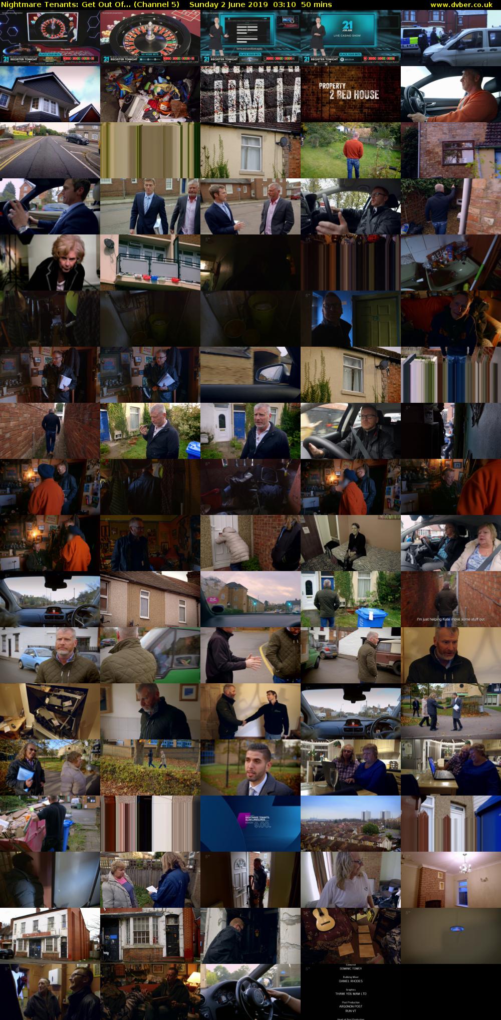 Nightmare Tenants: Get Out Of... (Channel 5) Sunday 2 June 2019 03:10 - 04:00