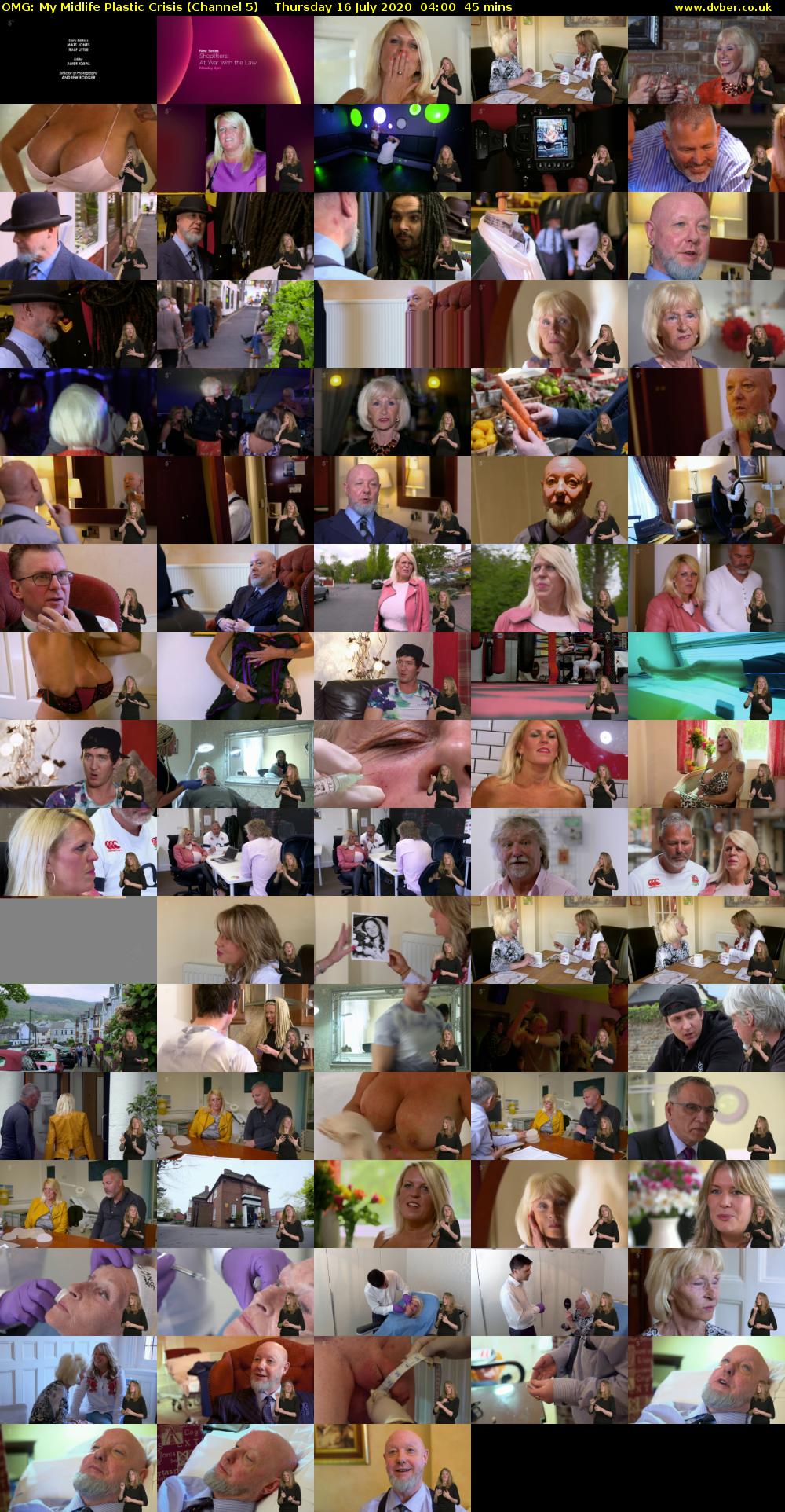 OMG: My Midlife Plastic Crisis (Channel 5) Thursday 16 July 2020 04:00 - 04:45