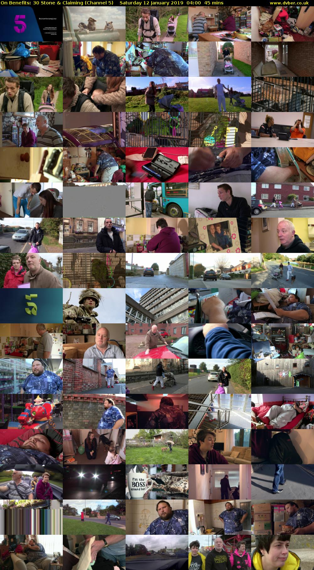 On Benefits: 30 Stone & Claiming (Channel 5) Saturday 12 January 2019 04:00 - 04:45
