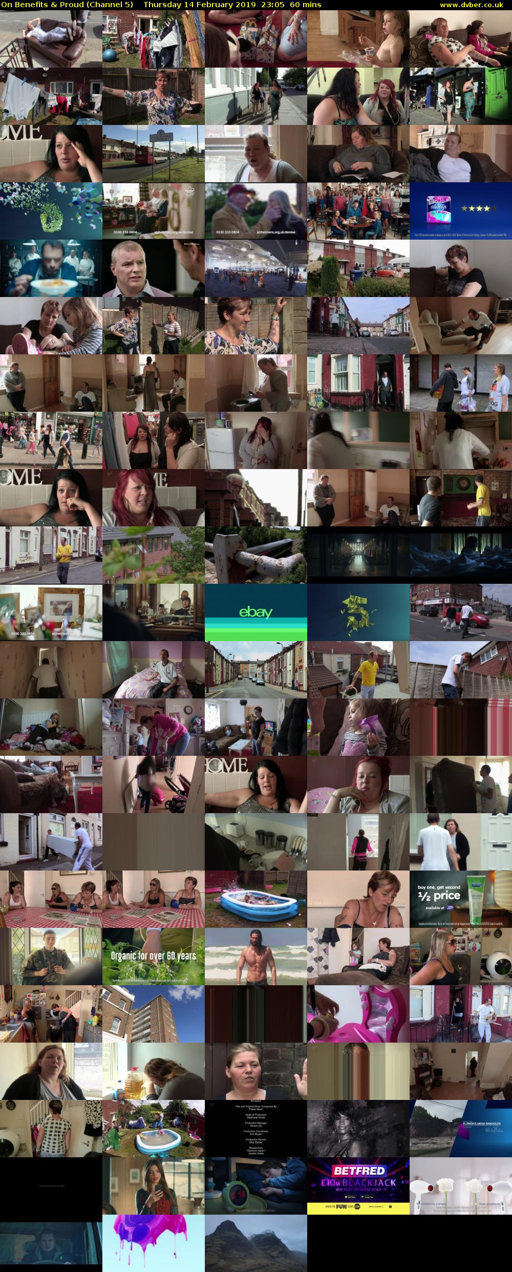 On Benefits & Proud (Channel 5) Thursday 14 February 2019 23:05 - 00:05