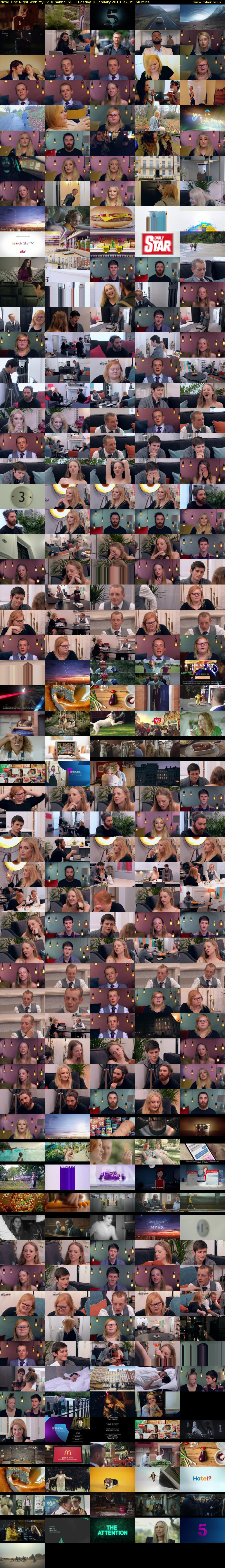 One Night With My Ex (Channel 5) Tuesday 30 January 2018 22:35 - 23:35