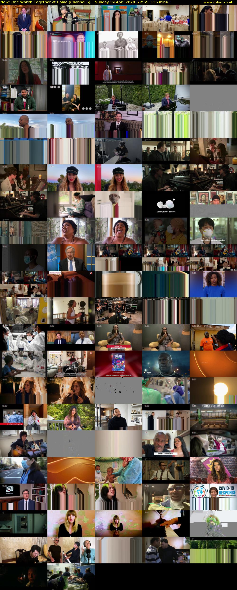 One World: Together at Home (Channel 5) Sunday 19 April 2020 22:55 - 01:10