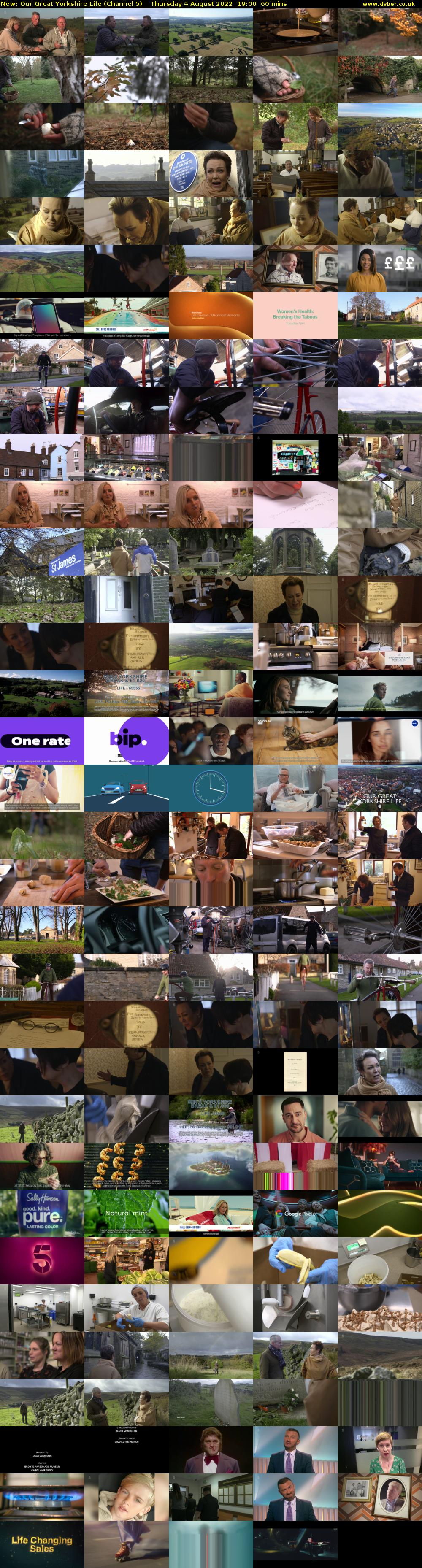Our Great Yorkshire Life (Channel 5) Thursday 4 August 2022 19:00 - 20:00