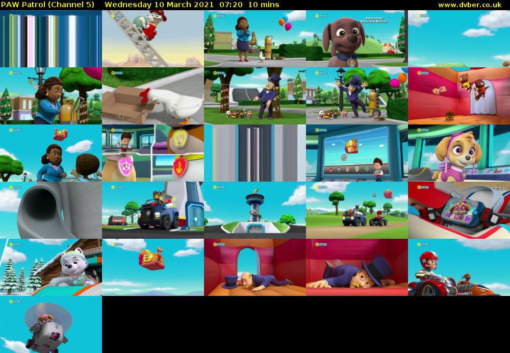 PAW Patrol (Channel 5) Wednesday 10 March 2021 07:20 - 07:30