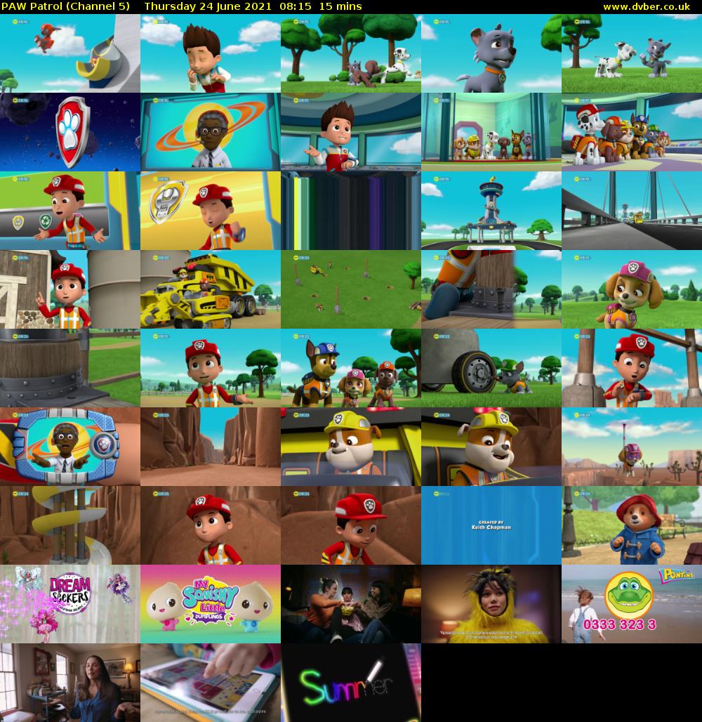 PAW Patrol (Channel 5) Thursday 24 June 2021 08:15 - 08:30