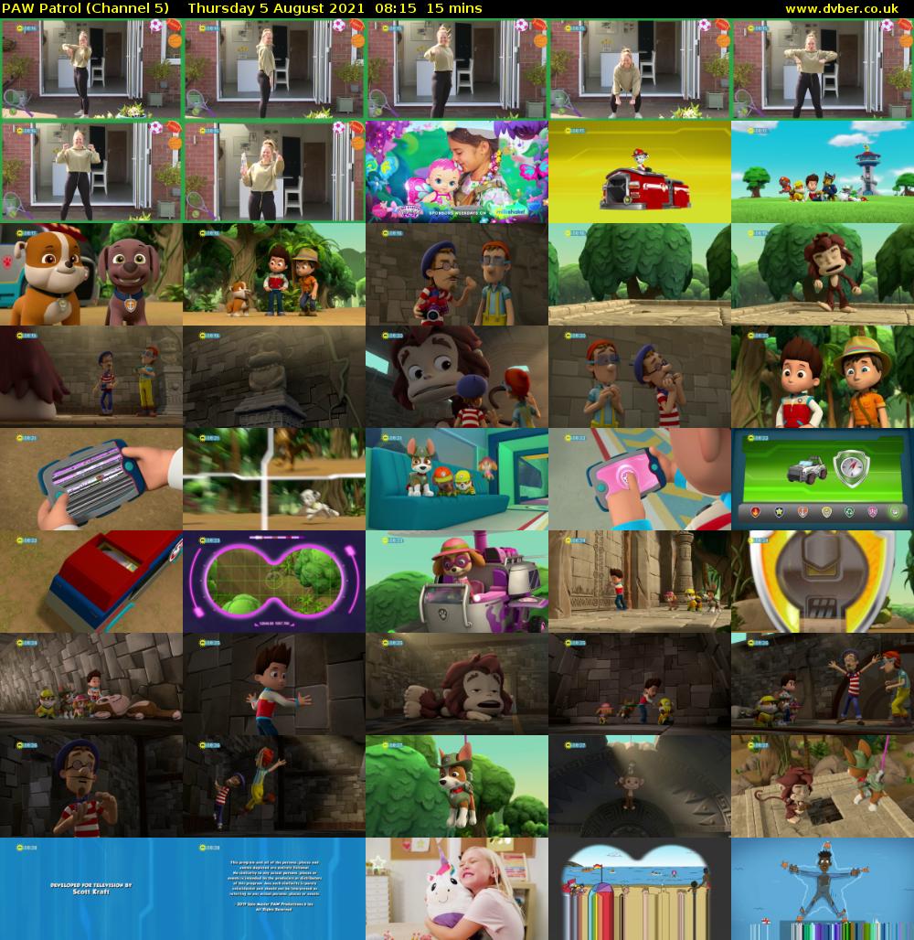 PAW Patrol (Channel 5) Thursday 5 August 2021 08:15 - 08:30