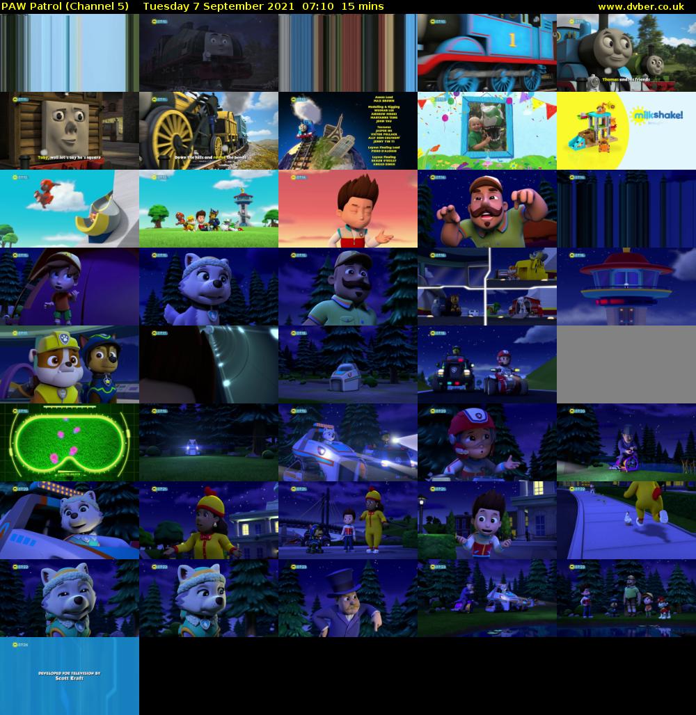 PAW Patrol (Channel 5) Tuesday 7 September 2021 07:10 - 07:25