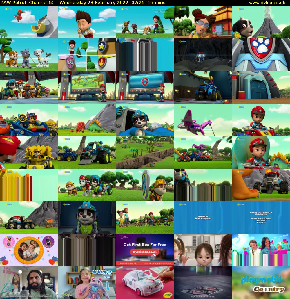 PAW Patrol (Channel 5) Wednesday 23 February 2022 07:25 - 07:40