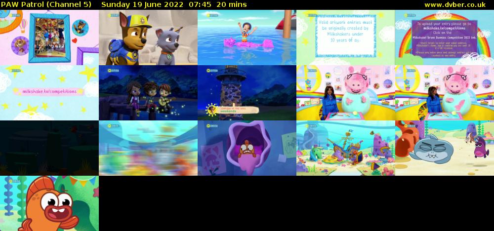 PAW Patrol (Channel 5) Sunday 19 June 2022 07:45 - 08:05