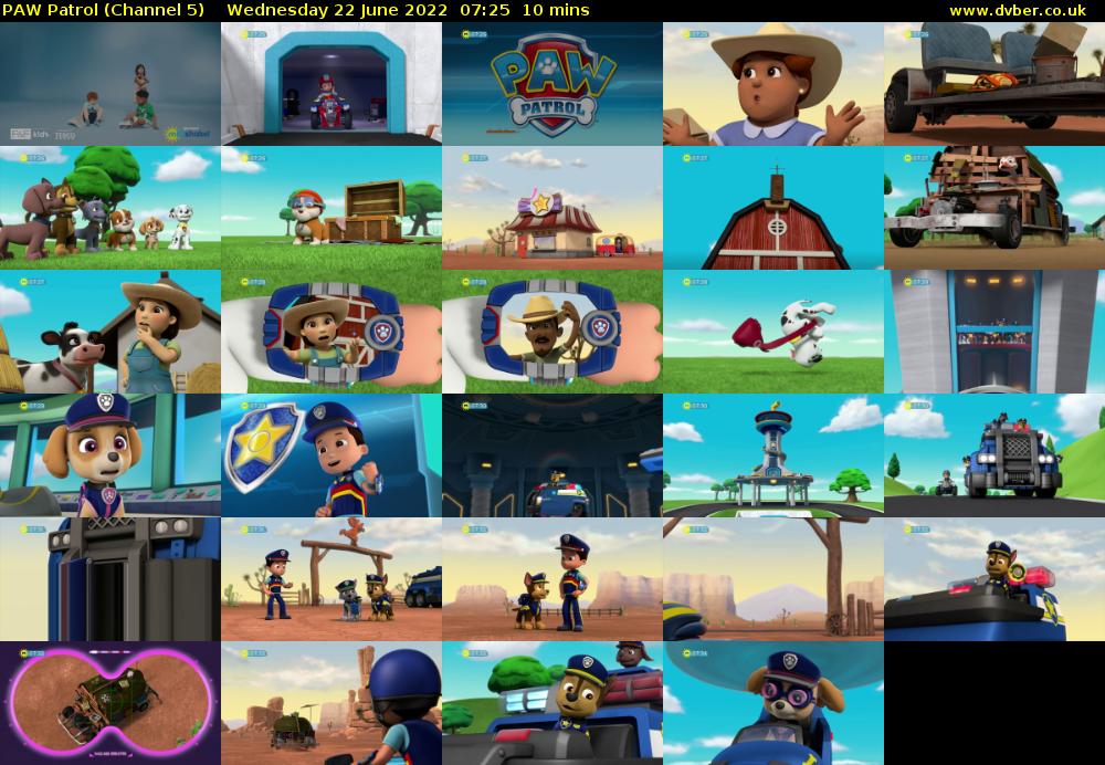 PAW Patrol (Channel 5) Wednesday 22 June 2022 07:25 - 07:35