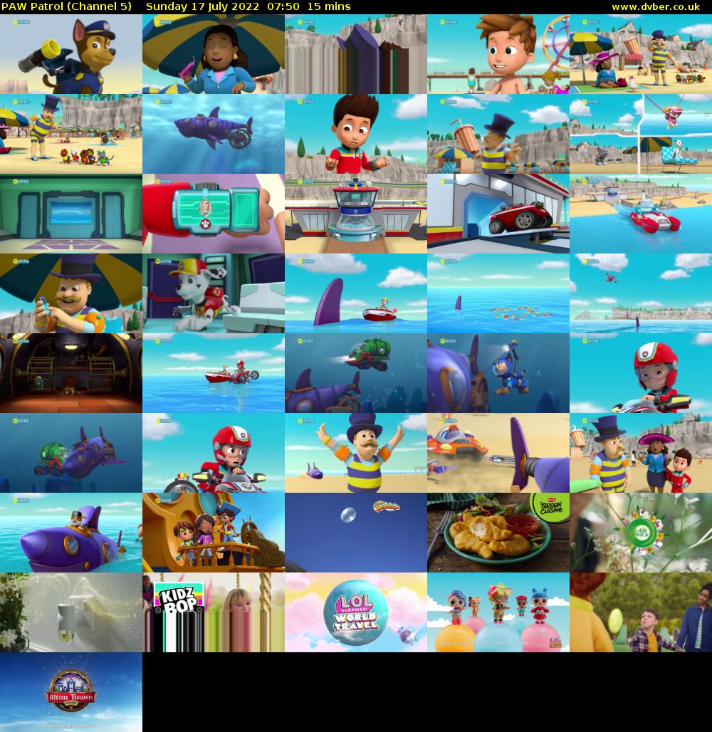 PAW Patrol (Channel 5) Sunday 17 July 2022 07:50 - 08:05