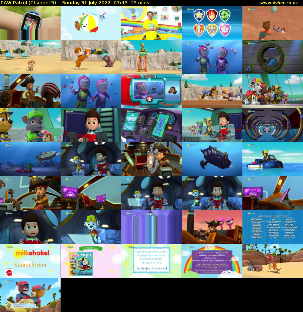 PAW Patrol (Channel 5) Sunday 31 July 2022 07:45 - 08:00