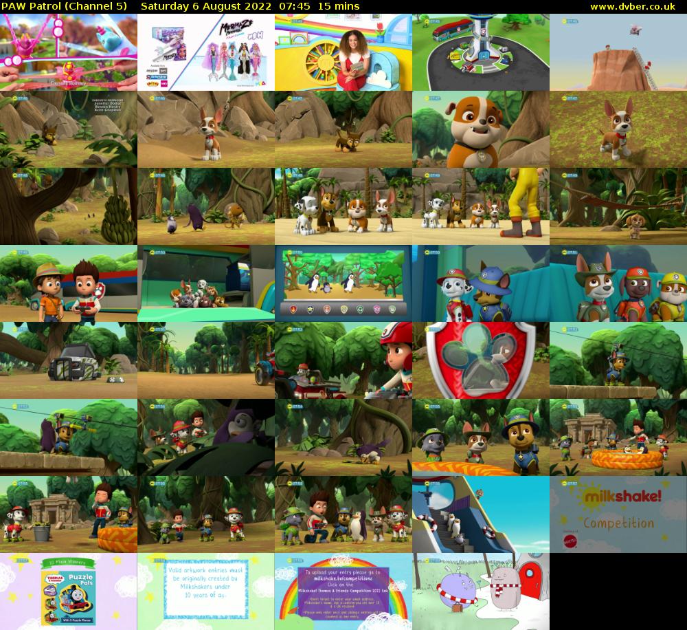 PAW Patrol (Channel 5) Saturday 6 August 2022 07:45 - 08:00