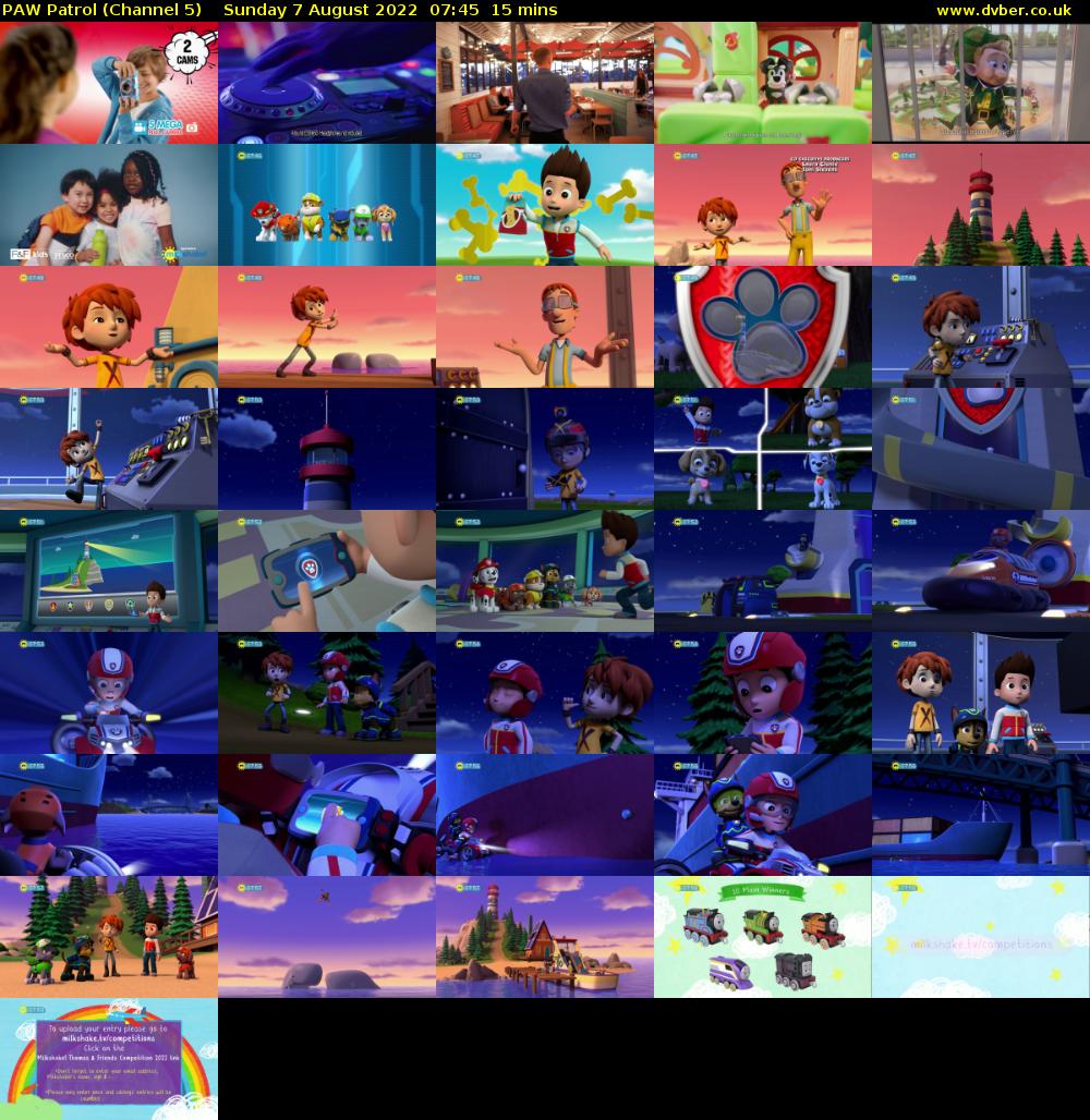 PAW Patrol (Channel 5) Sunday 7 August 2022 07:45 - 08:00
