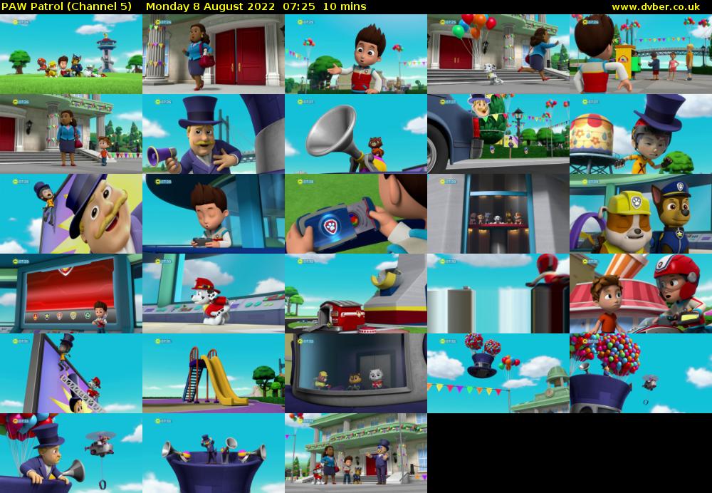 PAW Patrol (Channel 5) Monday 8 August 2022 07:25 - 07:35