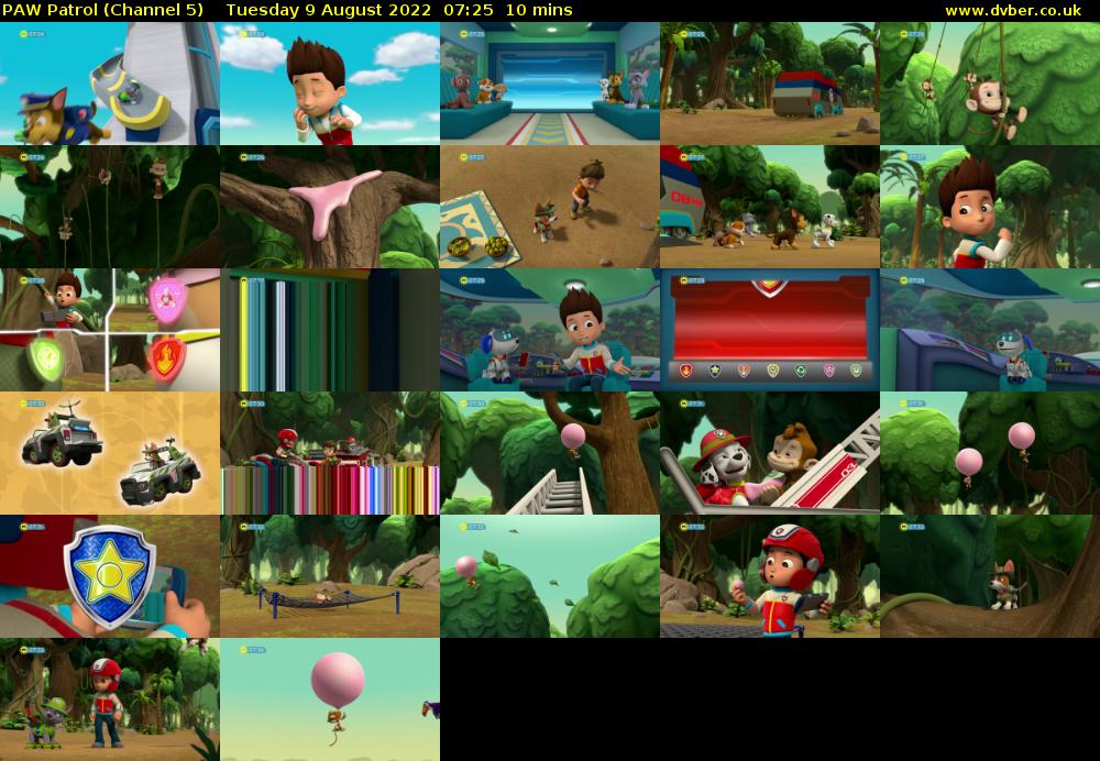PAW Patrol (Channel 5) Tuesday 9 August 2022 07:25 - 07:35