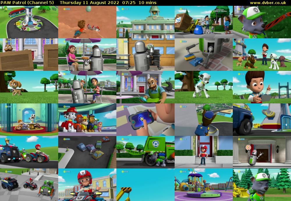 PAW Patrol (Channel 5) Thursday 11 August 2022 07:25 - 07:35