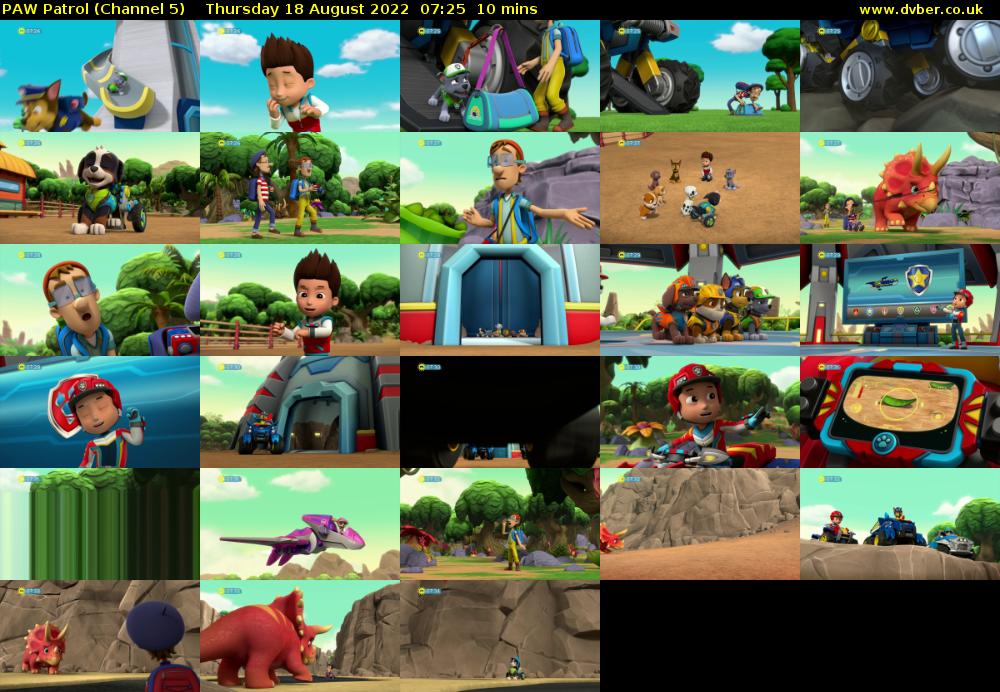 PAW Patrol (Channel 5) Thursday 18 August 2022 07:25 - 07:35