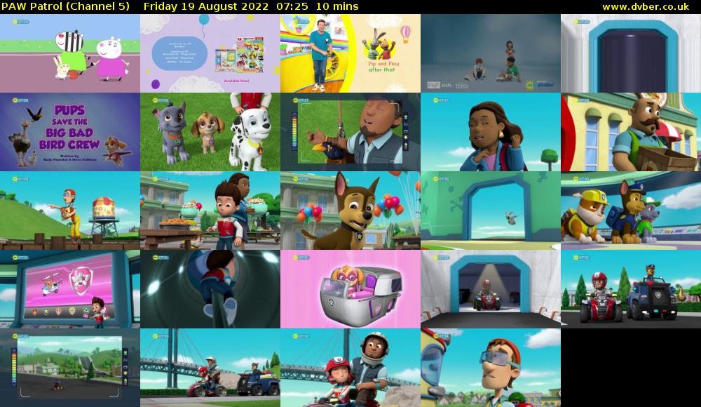 PAW Patrol (Channel 5) Friday 19 August 2022 07:25 - 07:35