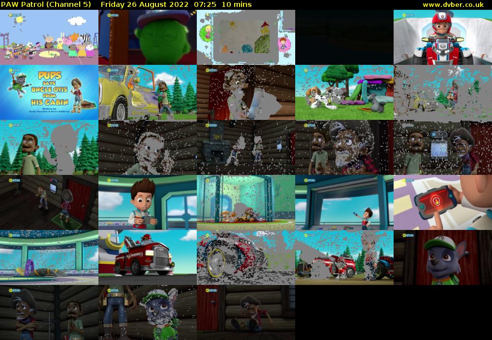 PAW Patrol (Channel 5) Friday 26 August 2022 07:25 - 07:35