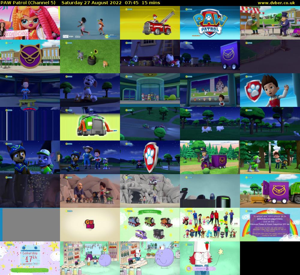 PAW Patrol (Channel 5) Saturday 27 August 2022 07:45 - 08:00