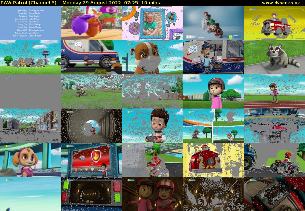 PAW Patrol (Channel 5) Monday 29 August 2022 07:25 - 07:35