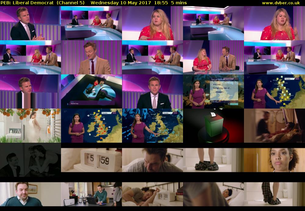 PEB: Liberal Democrat  (Channel 5) Wednesday 10 May 2017 18:55 - 19:00