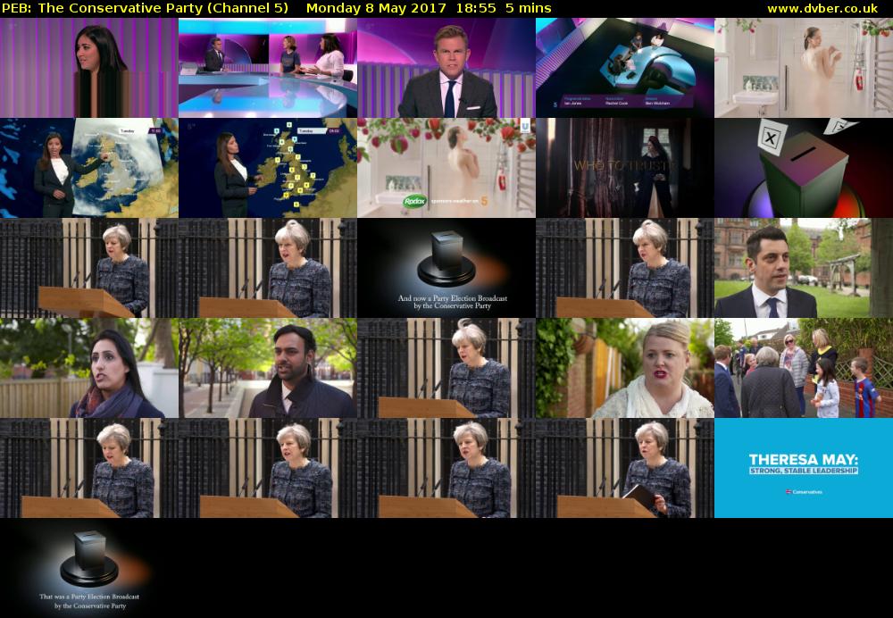 PEB: The Conservative Party (Channel 5) Monday 8 May 2017 18:55 - 19:00