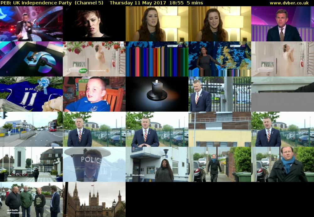 PEB: UK Independence Party  (Channel 5) Thursday 11 May 2017 18:55 - 19:00