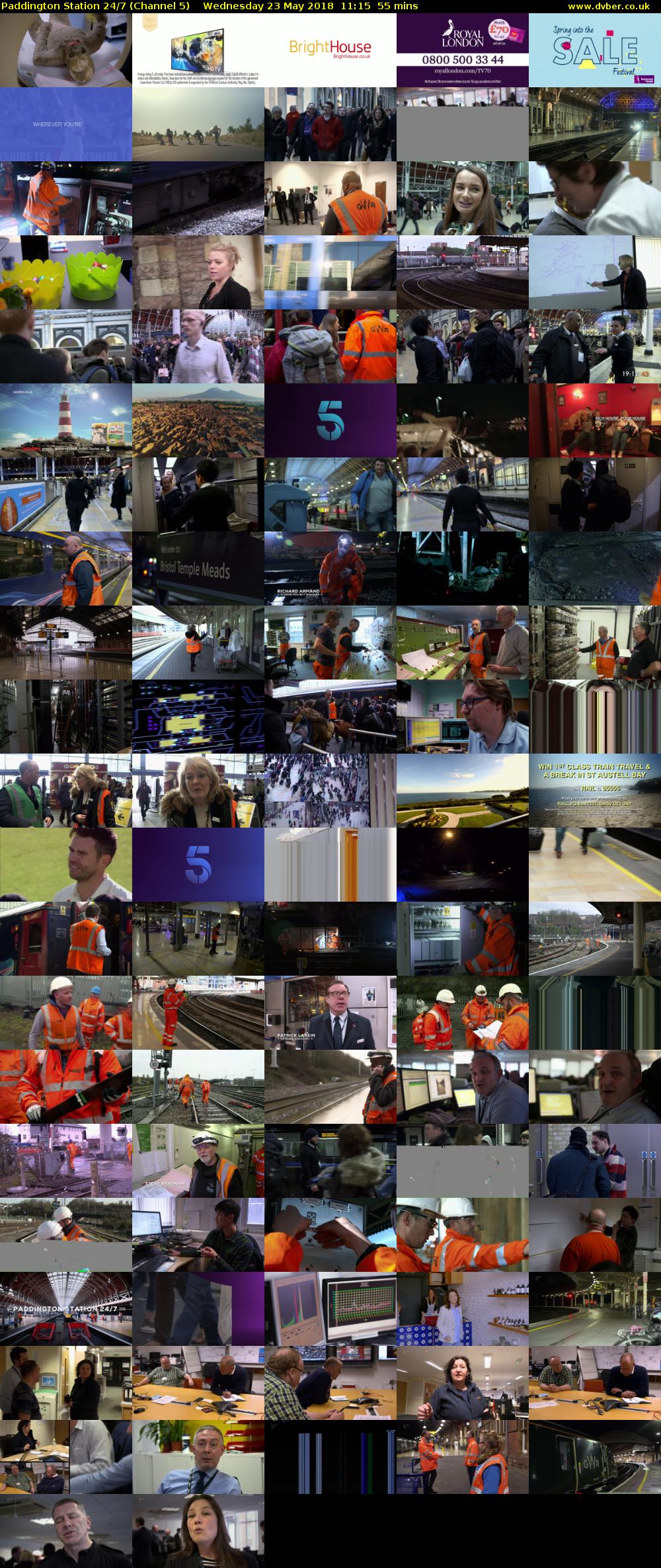 Paddington Station 24/7 (Channel 5) Wednesday 23 May 2018 11:15 - 12:10