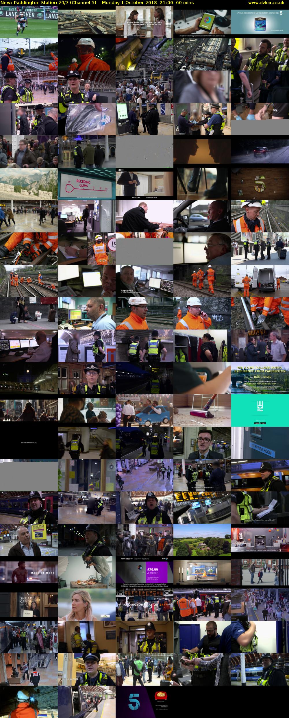 Paddington Station 24/7 (Channel 5) Monday 1 October 2018 21:00 - 22:00