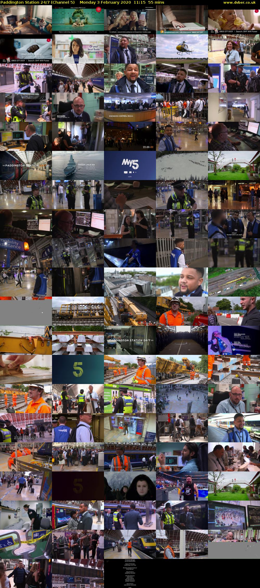 Paddington Station 24/7 (Channel 5) Monday 3 February 2020 11:15 - 12:10