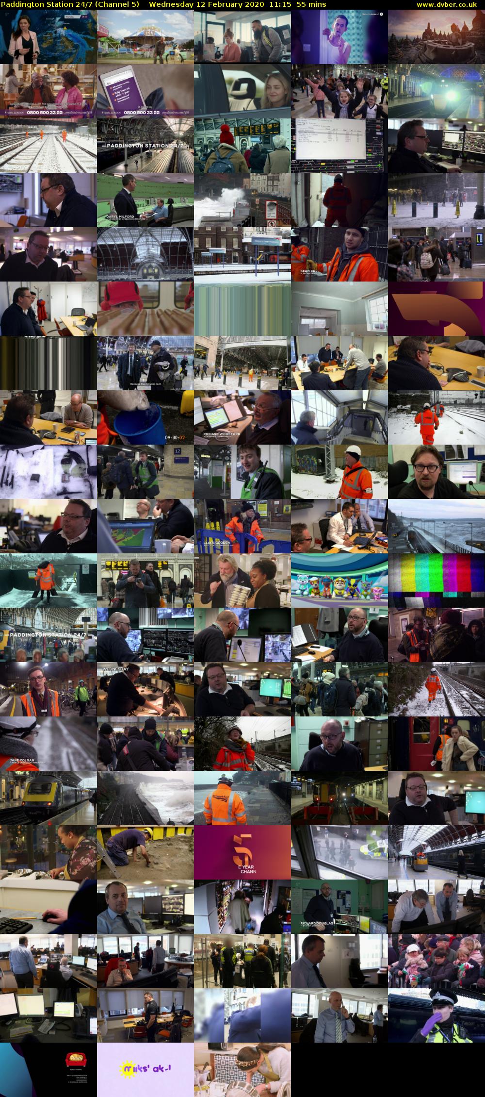 Paddington Station 24/7 (Channel 5) Wednesday 12 February 2020 11:15 - 12:10