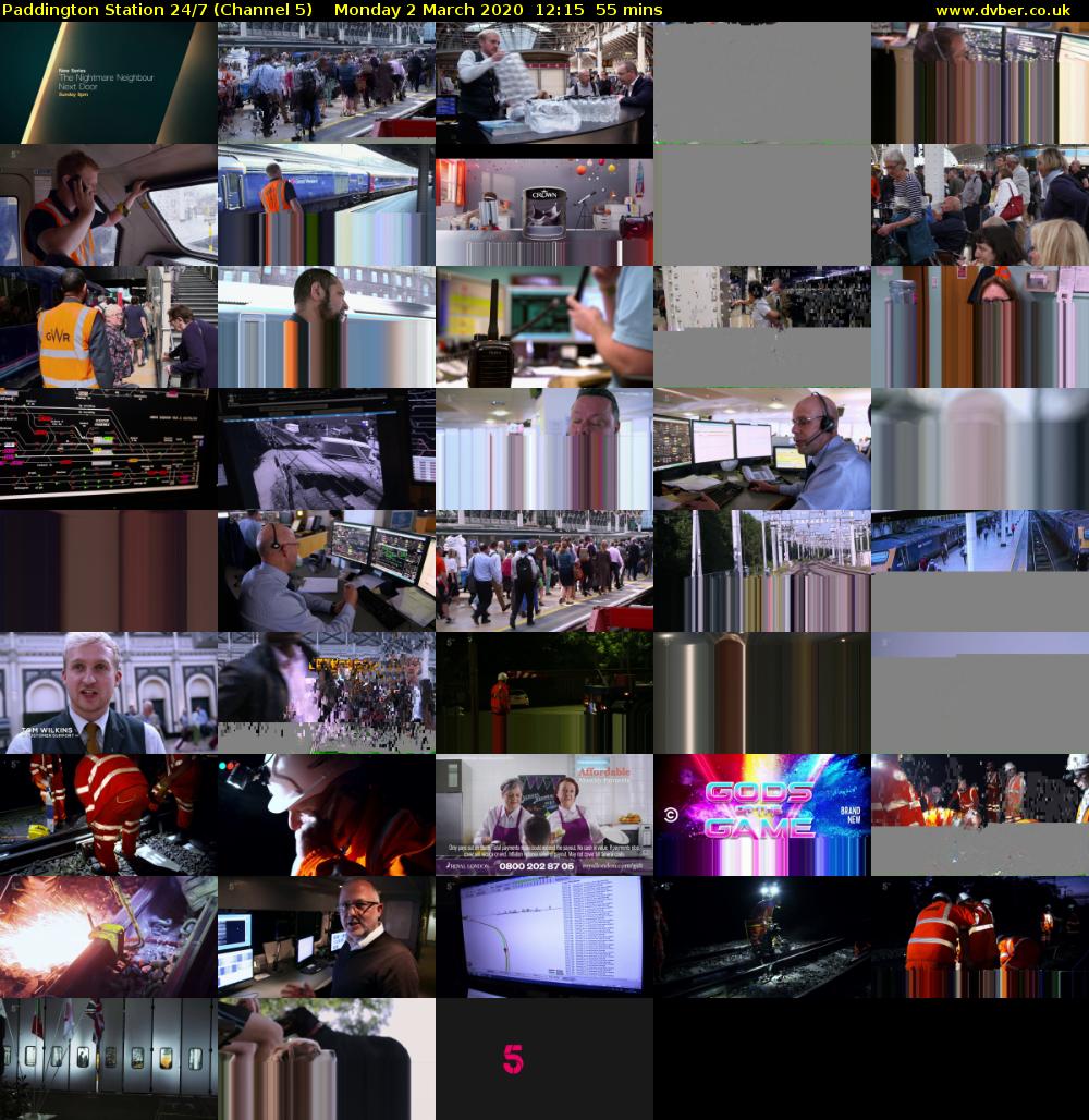 Paddington Station 24/7 (Channel 5) Monday 2 March 2020 12:15 - 13:10