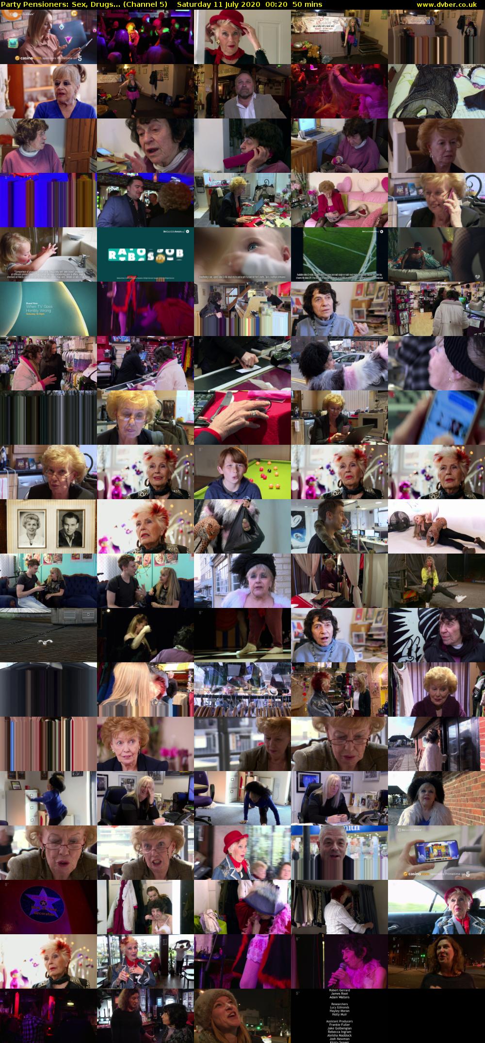 Party Pensioners: Sex, Drugs... (Channel 5) Saturday 11 July 2020 00:20 - 01:10