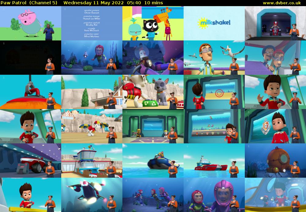 Paw Patrol  (Channel 5) Wednesday 11 May 2022 05:40 - 05:50