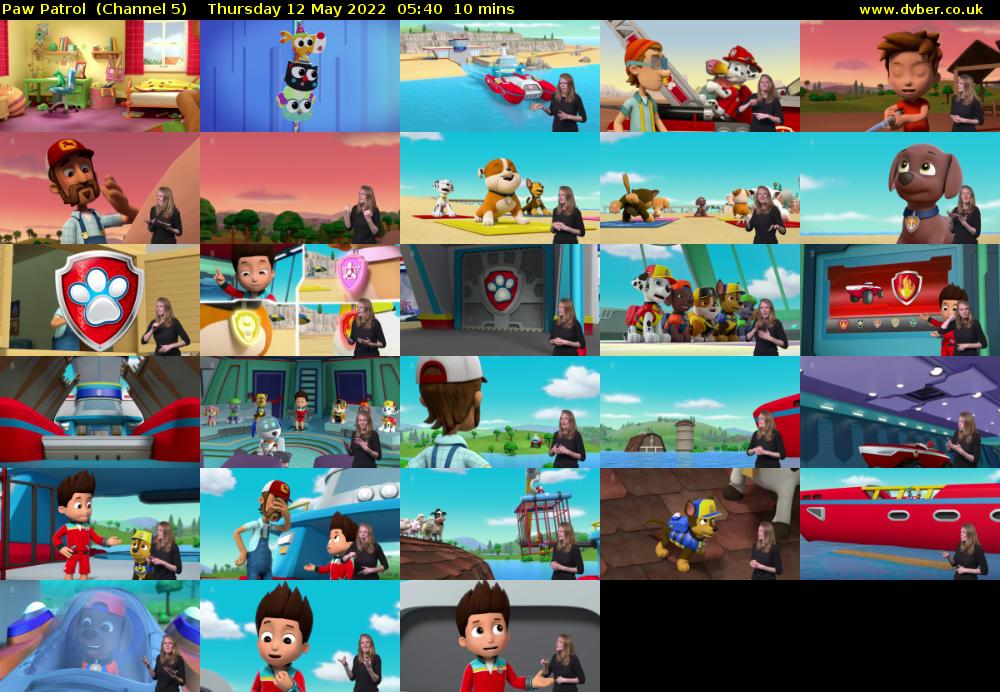 Paw Patrol  (Channel 5) Thursday 12 May 2022 05:40 - 05:50