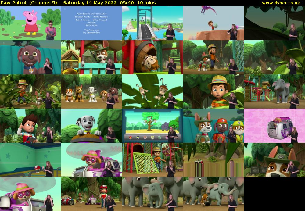 Paw Patrol  (Channel 5) Saturday 14 May 2022 05:40 - 05:50