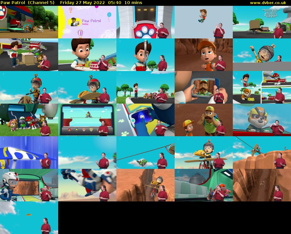 Paw Patrol  (Channel 5) Friday 27 May 2022 05:40 - 05:50