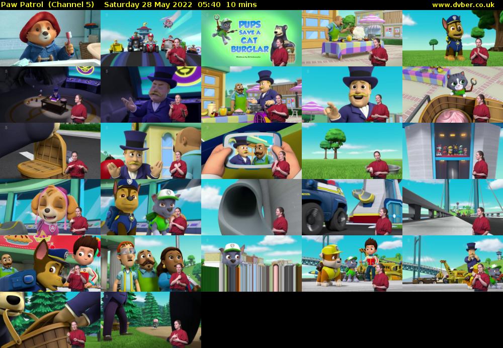 Paw Patrol  (Channel 5) Saturday 28 May 2022 05:40 - 05:50
