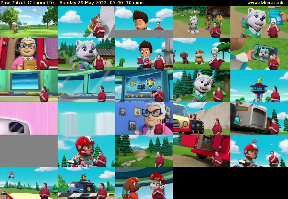 Paw Patrol  (Channel 5) Sunday 29 May 2022 05:40 - 05:50