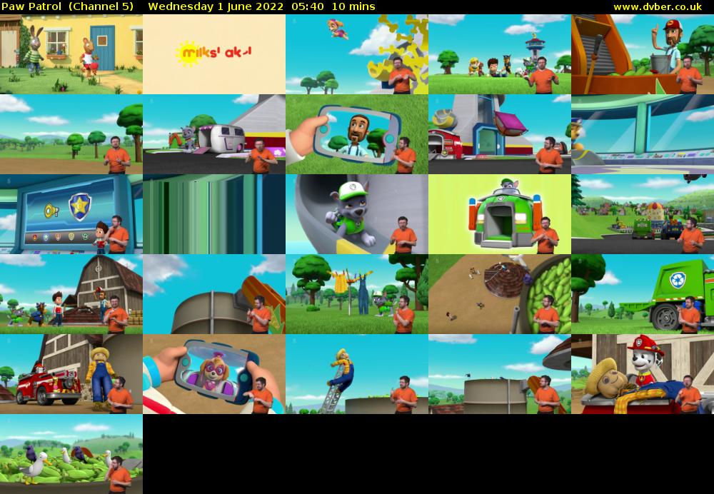 Paw Patrol  (Channel 5) Wednesday 1 June 2022 05:40 - 05:50
