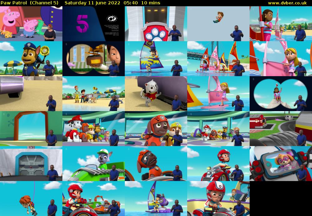 Paw Patrol  (Channel 5) Saturday 11 June 2022 05:40 - 05:50