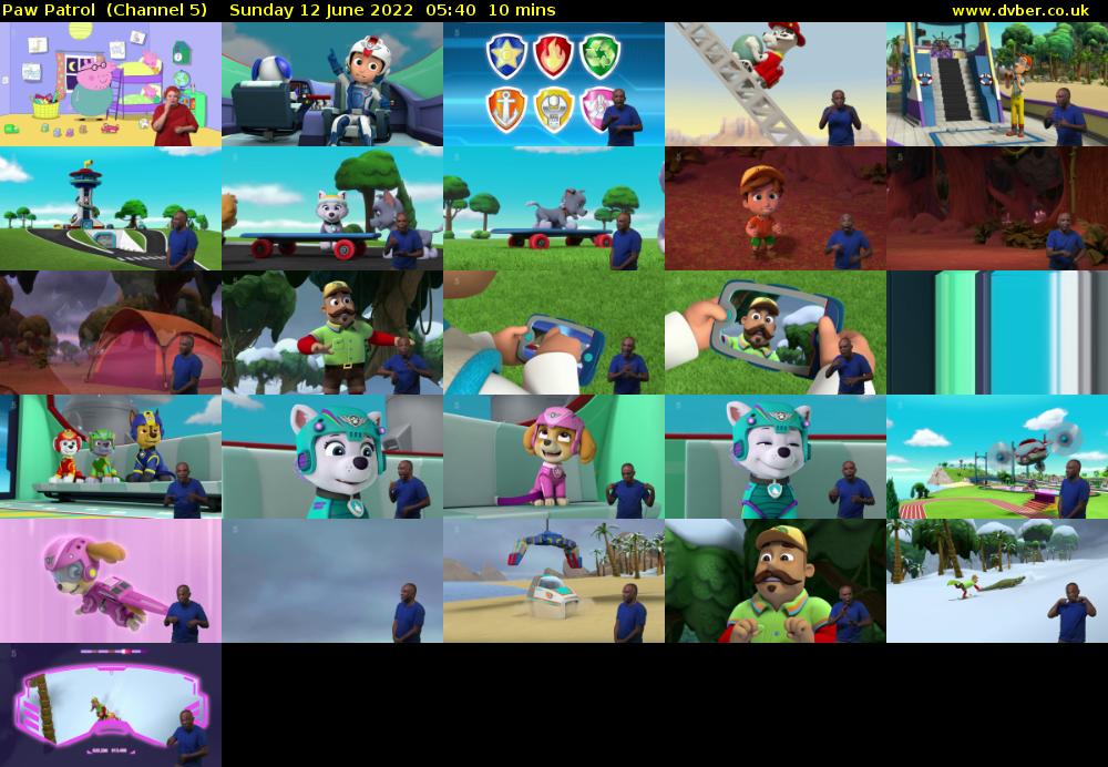 Paw Patrol  (Channel 5) Sunday 12 June 2022 05:40 - 05:50