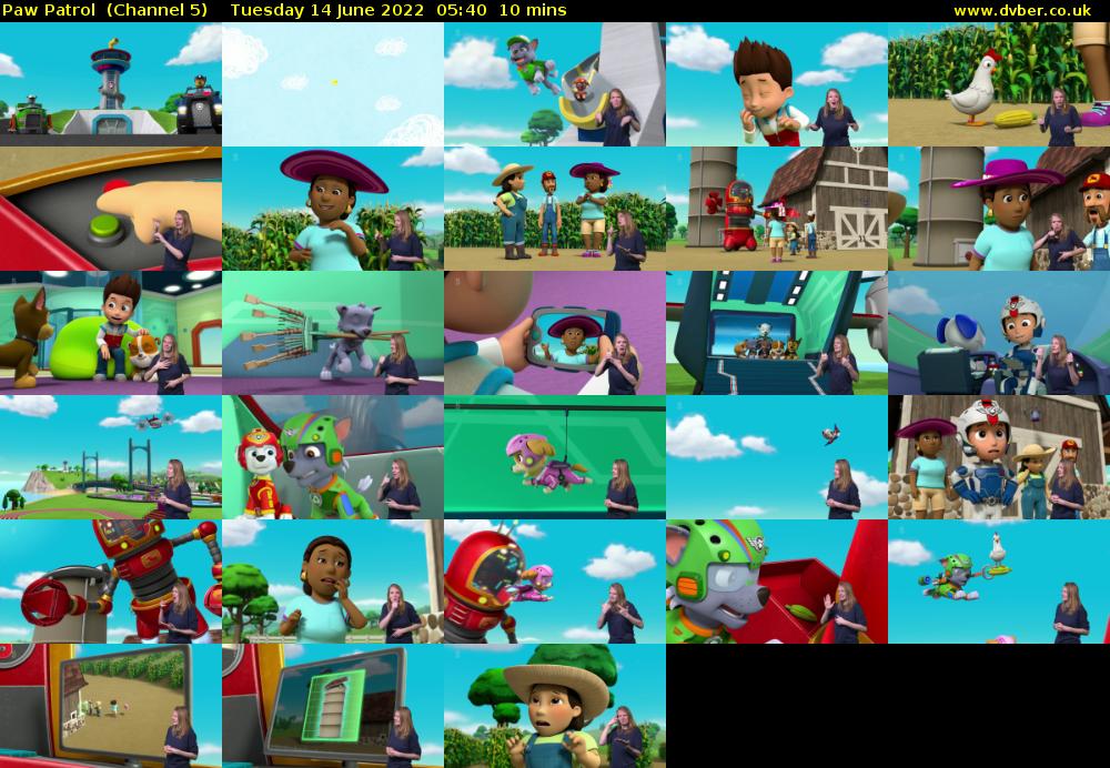 Paw Patrol  (Channel 5) Tuesday 14 June 2022 05:40 - 05:50